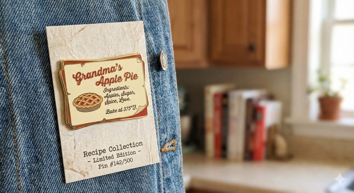 Collectible enamel pins (food icons)